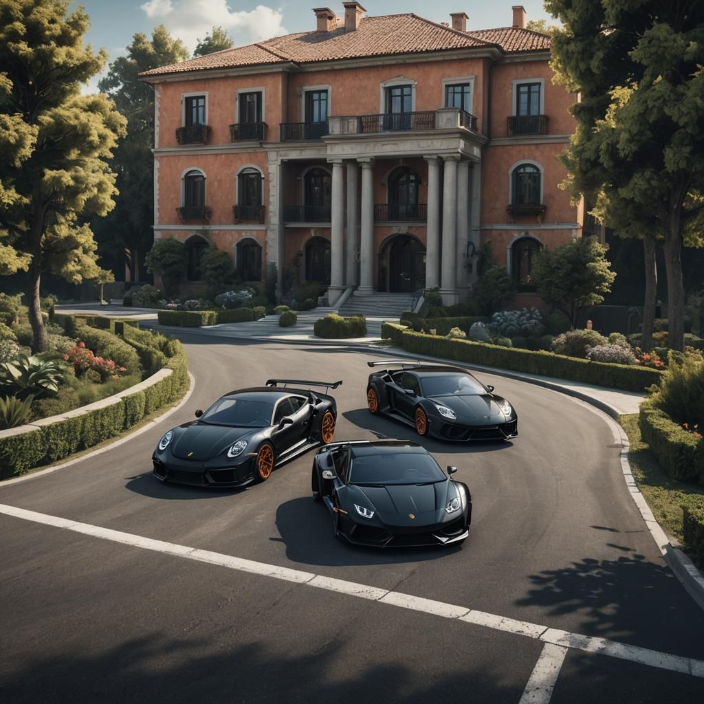Mafia Villa with Porsche, Lamborghini and Ninja H2