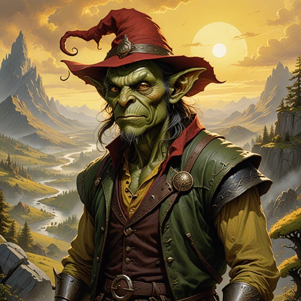 Classical Fantasy Goblin in Vibrant Attire