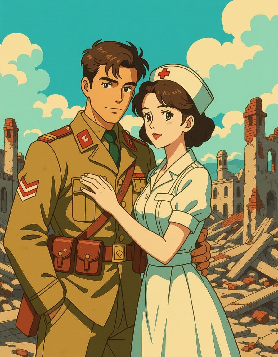 Intimate Farewell in War, Cel-Shaded Manga Style