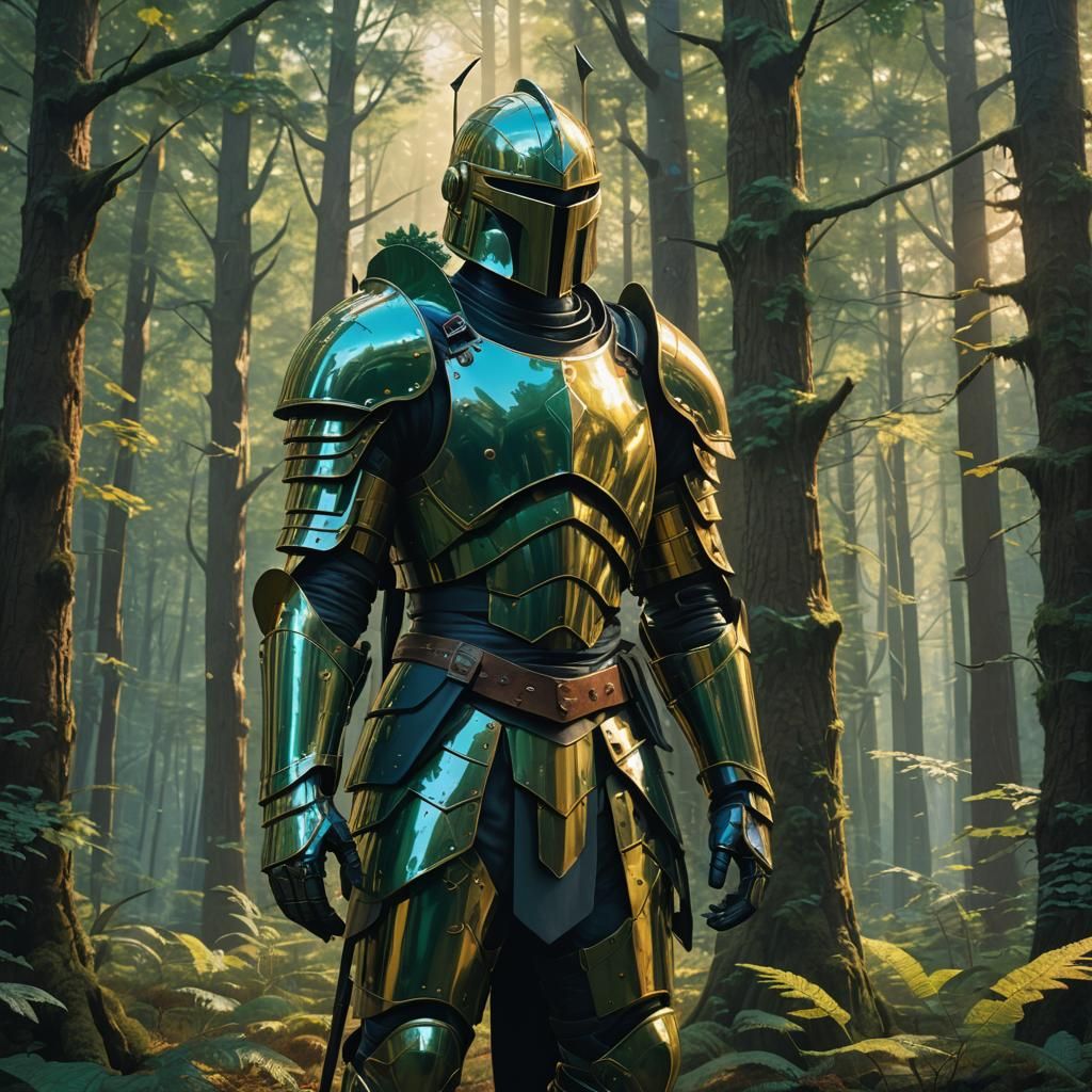 Mystical Forest Warrior in Transforming Armor