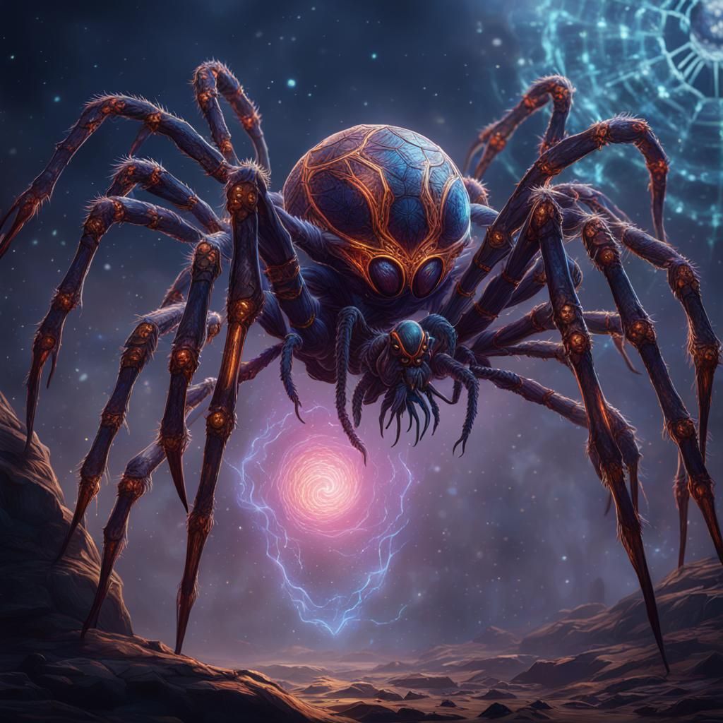 Astral Entities: Archon Spiders in Detailed Matte Painting