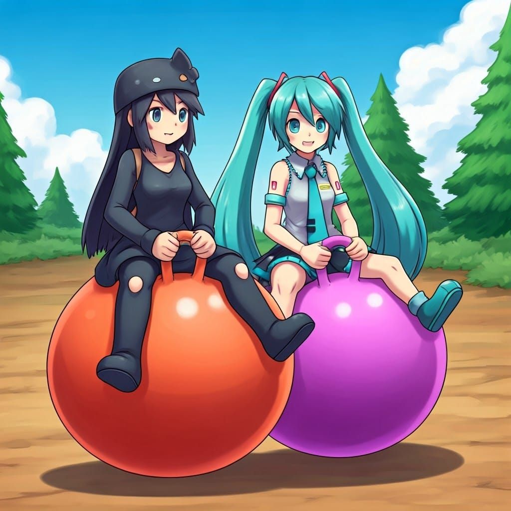 Pokémon-Inspired Scene of Friendship and Whimsy with Liko an...