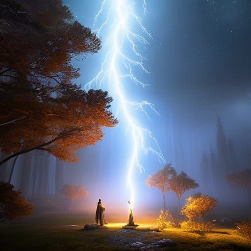 Mystical Portal Under Starry Sky in Dark Fantasy Art