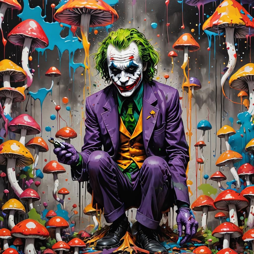 Psychedelic Joker Graffiti Art