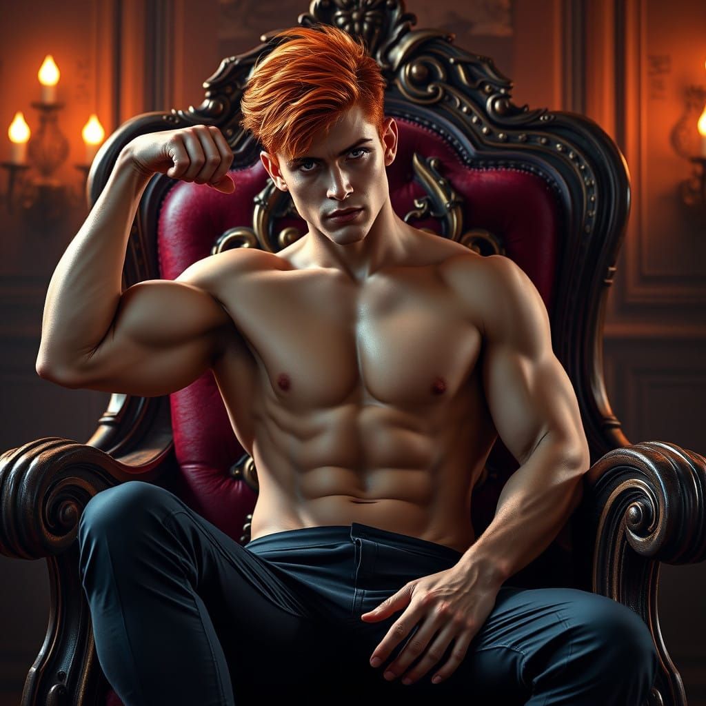 Chiseled Male Form in Luxury Setting