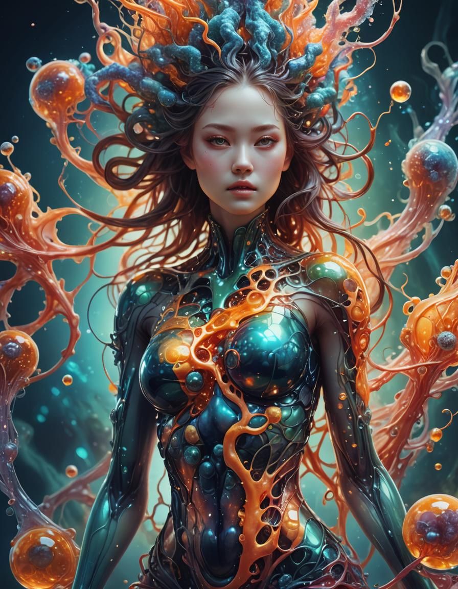 Molten Woman: A Microscopic Ethereal Portrait