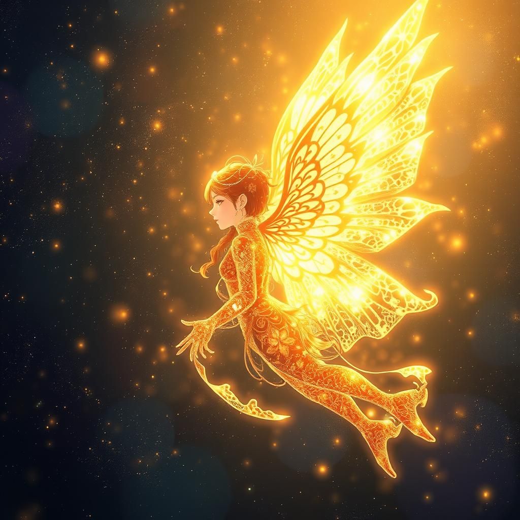 Radiant Celestial Being in Anime Style Digital Painting