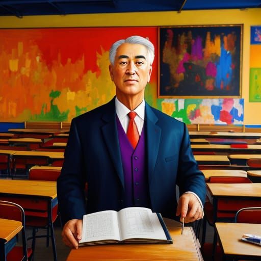 Fauvist School Teacher Portrait with Expressive Brushwork