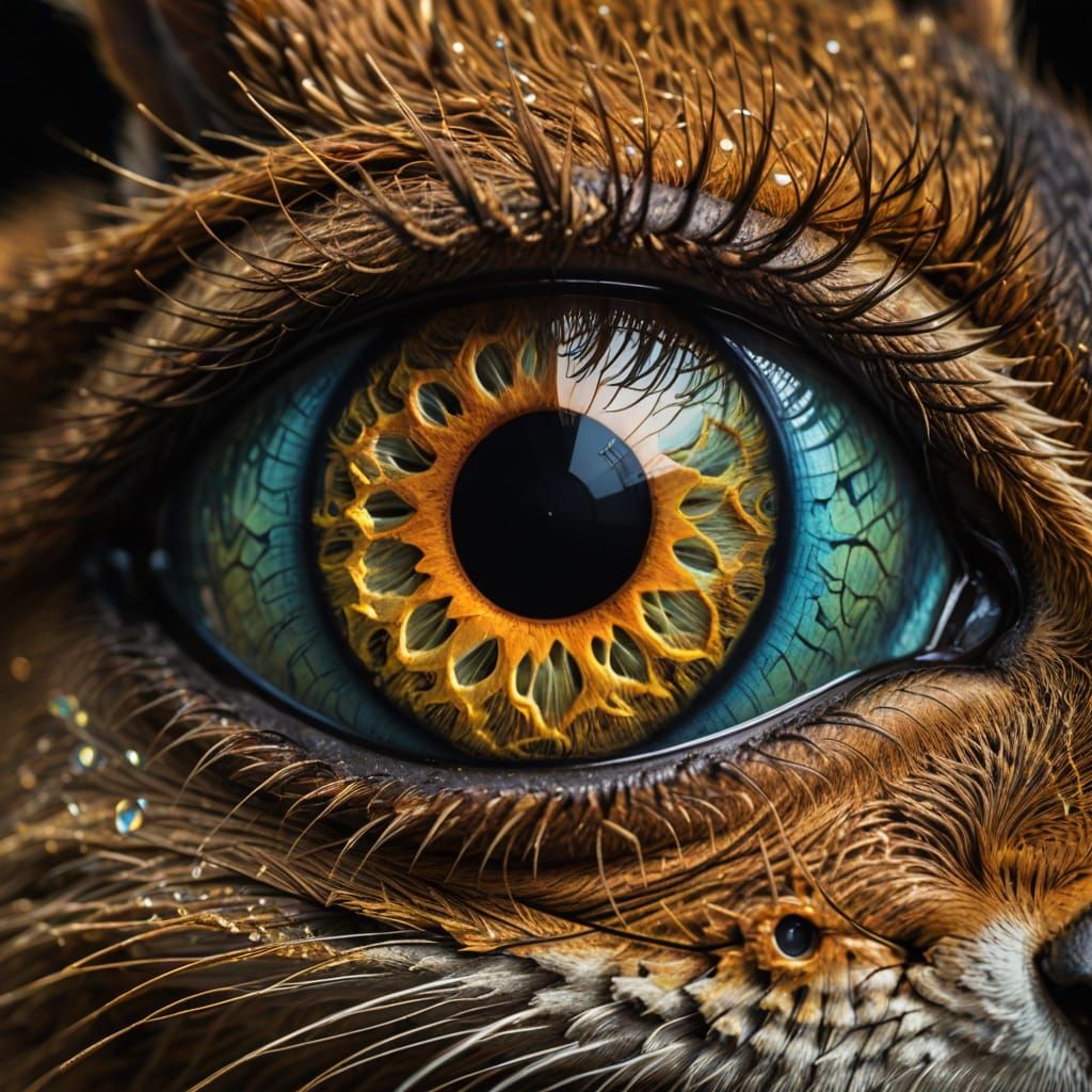 Surreal Squirrel Eye in Super-Resolution Microscopy