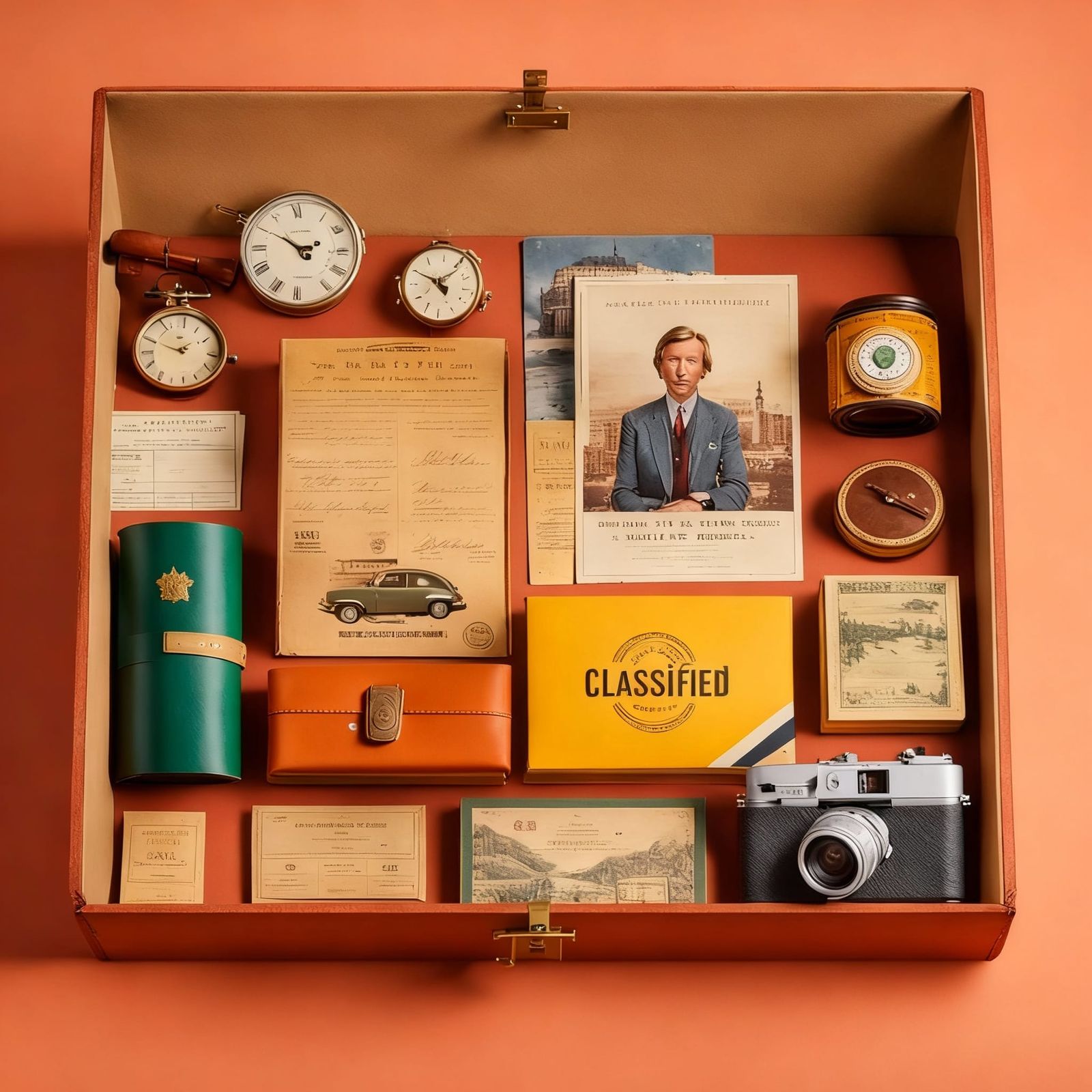 Wes Anderson Style Box of Memorabilia