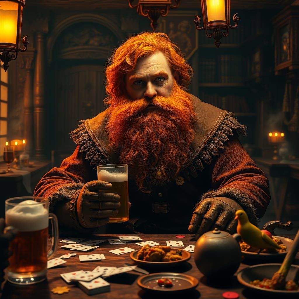 17th Century Explorer in Ornate Tavern, Fantasy Art