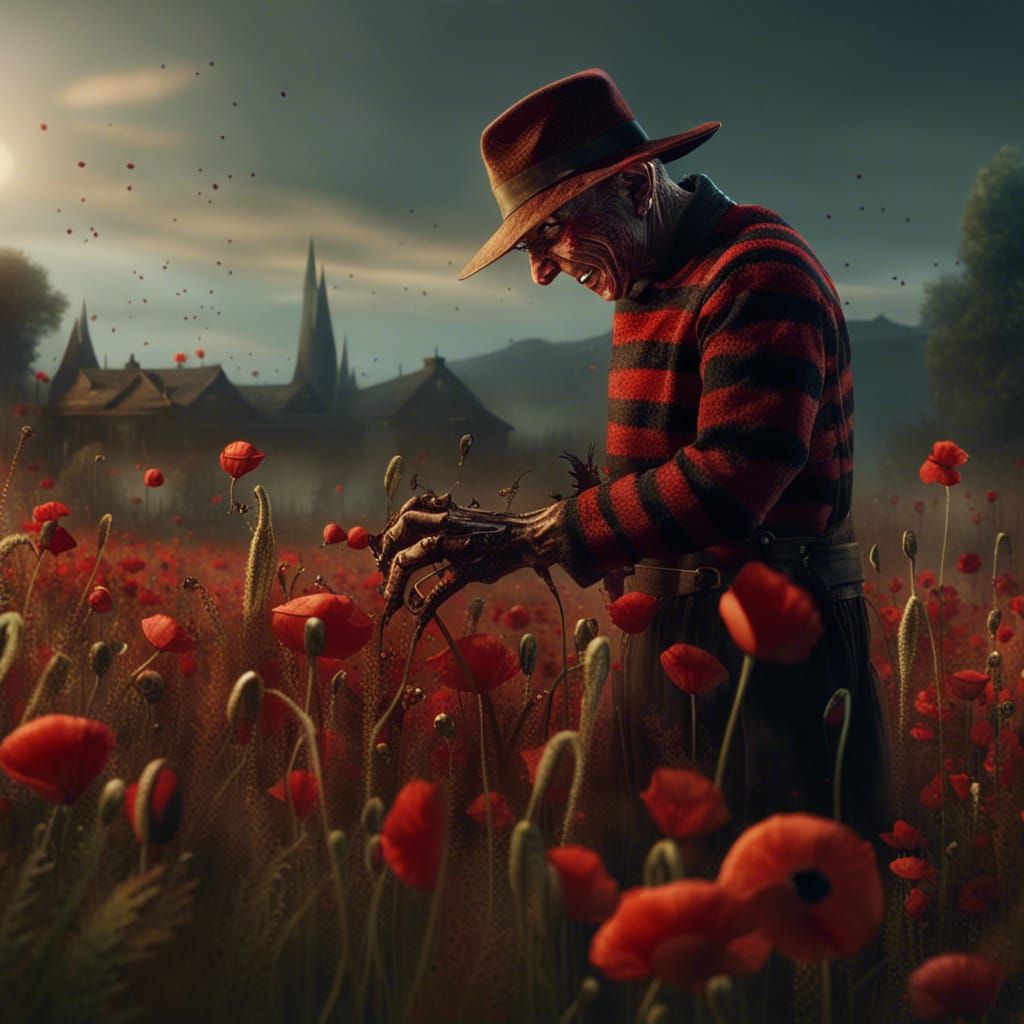 Freddy Krueger's Poppy Field: Detailed Matte Painting