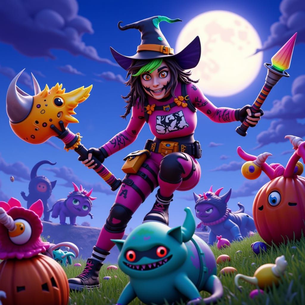 Fortnite Fighter in Whimsical Halloween Costume