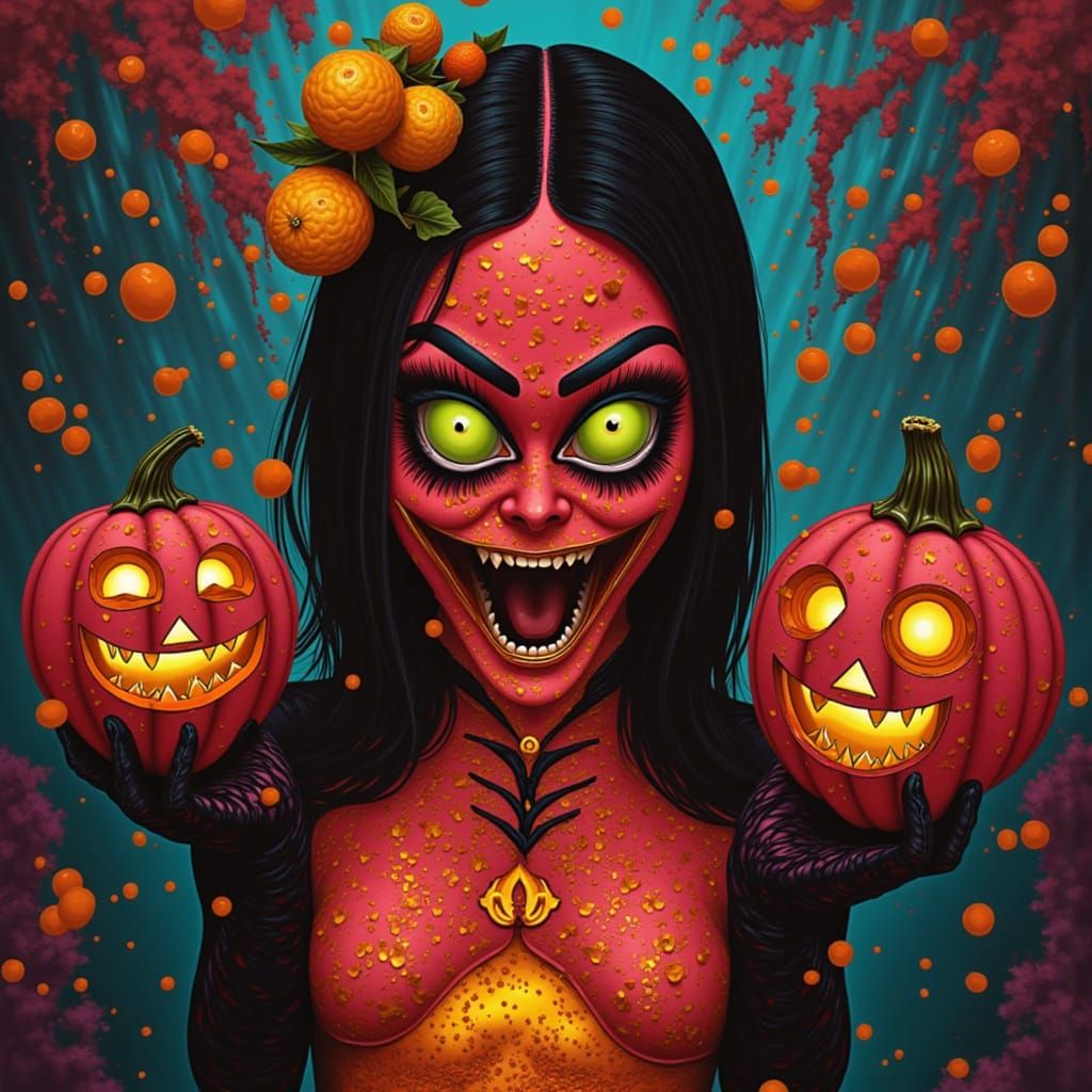 Ultimate blend of funky fashion costume and fright-night fun...