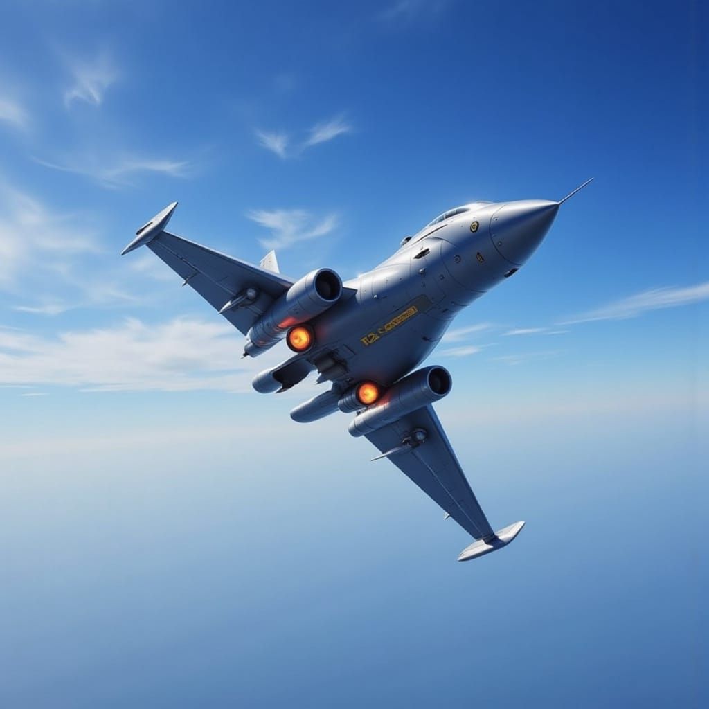 Futuristic F-50 Raptor Jet in Flight