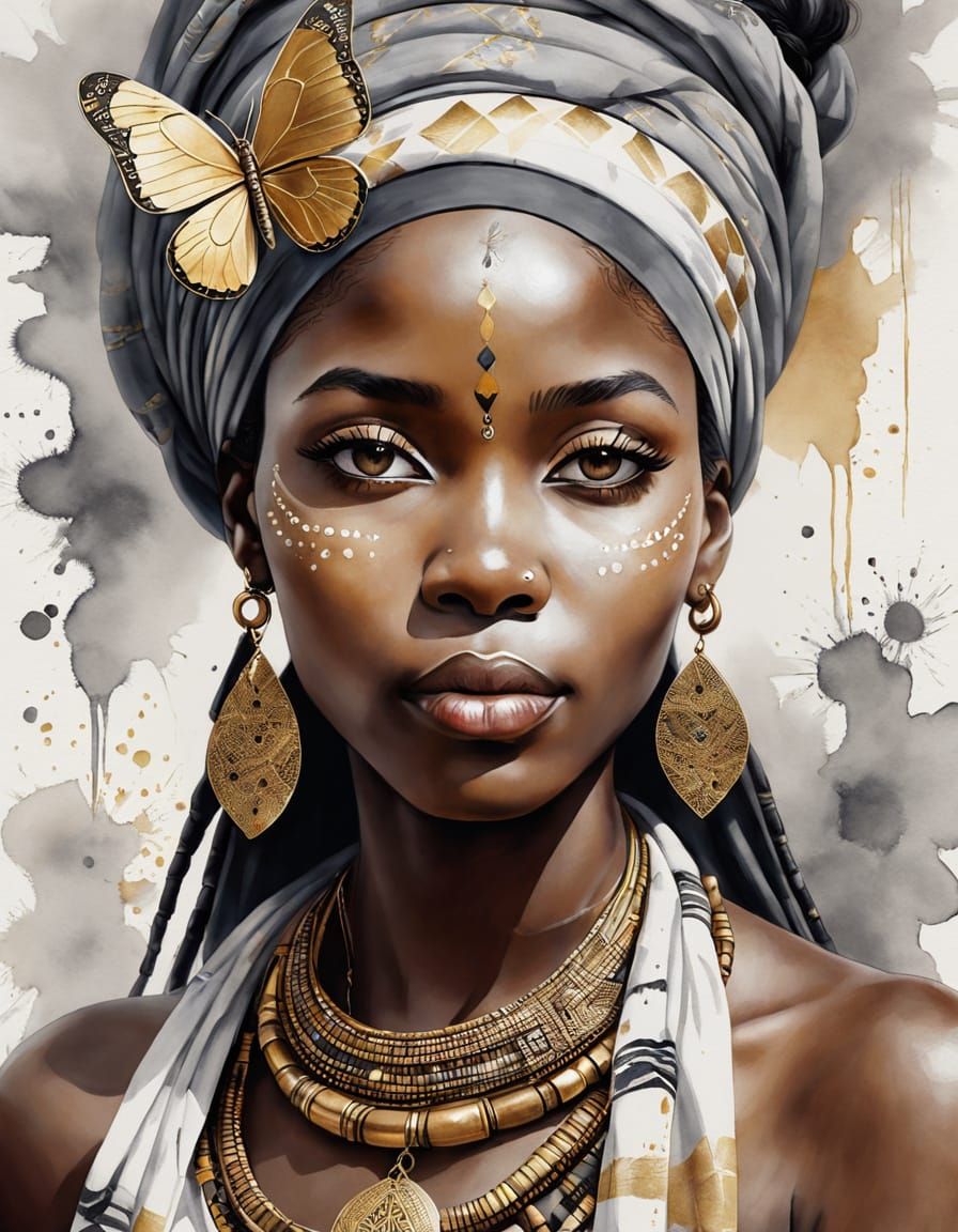 Beautiful portrait, watercolor