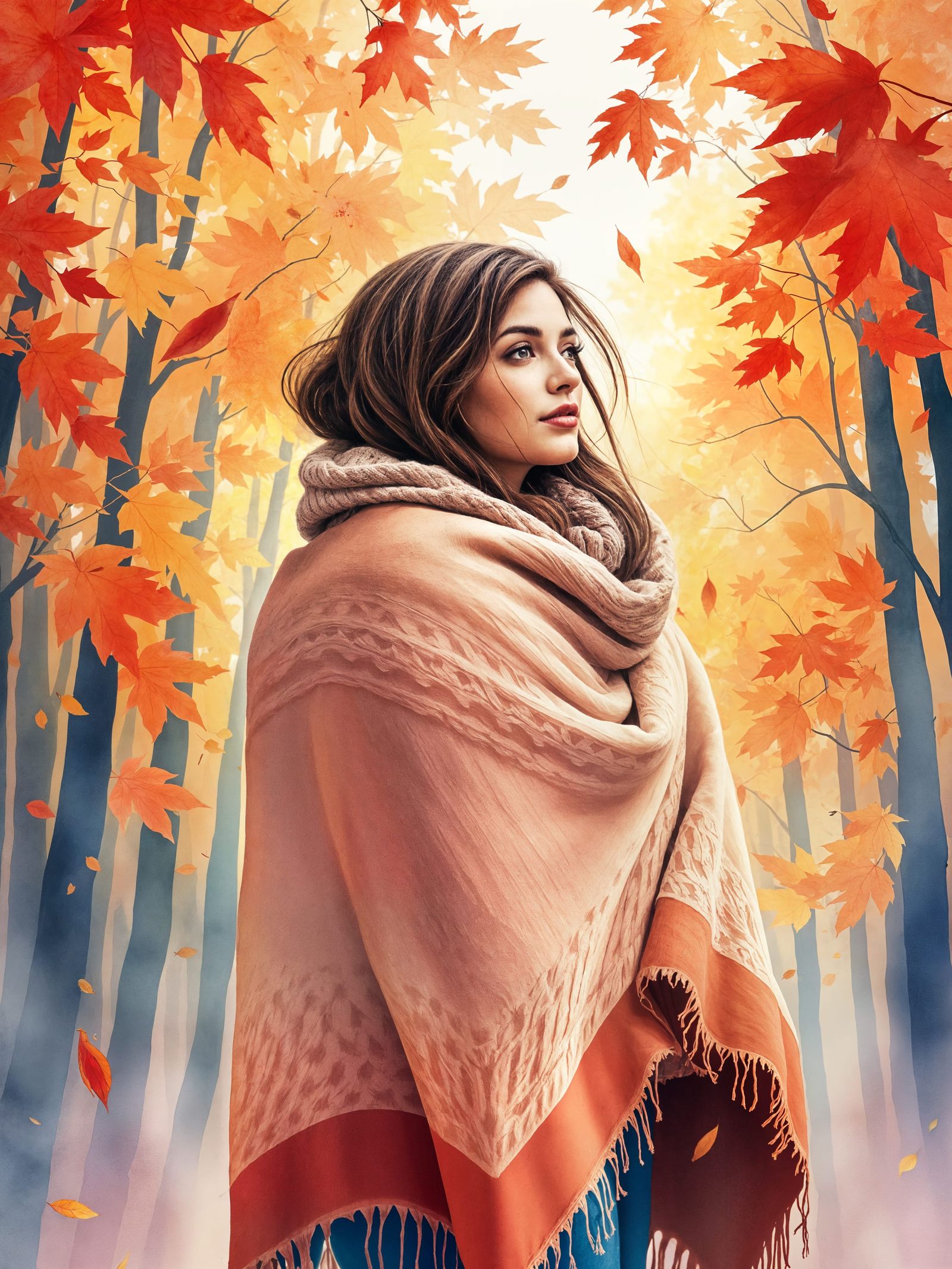 Autumn Serenity in Soft Watercolors