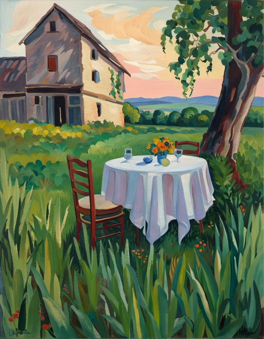 Picturesque French Table Setting in Fauvist Style