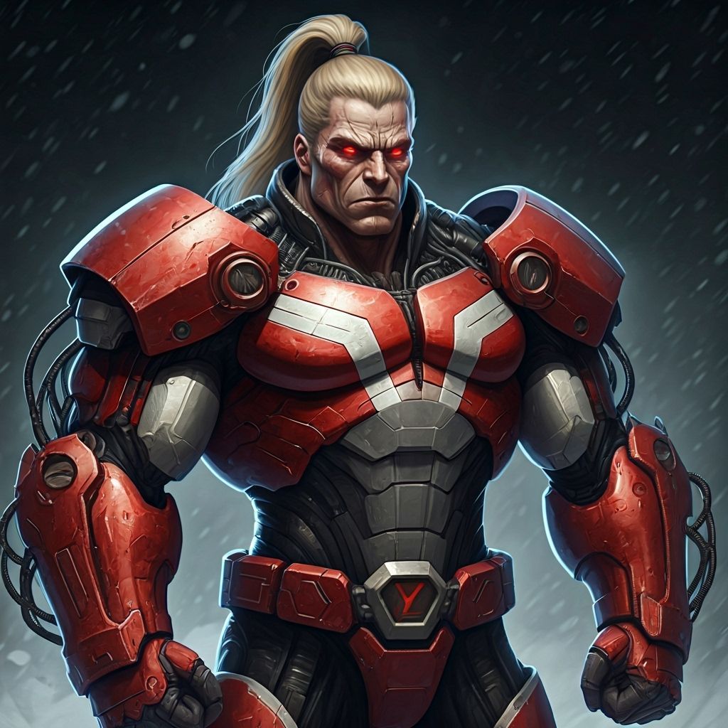 Red Omega in Siberian Blizzard: Hyperdetailed Digital Art