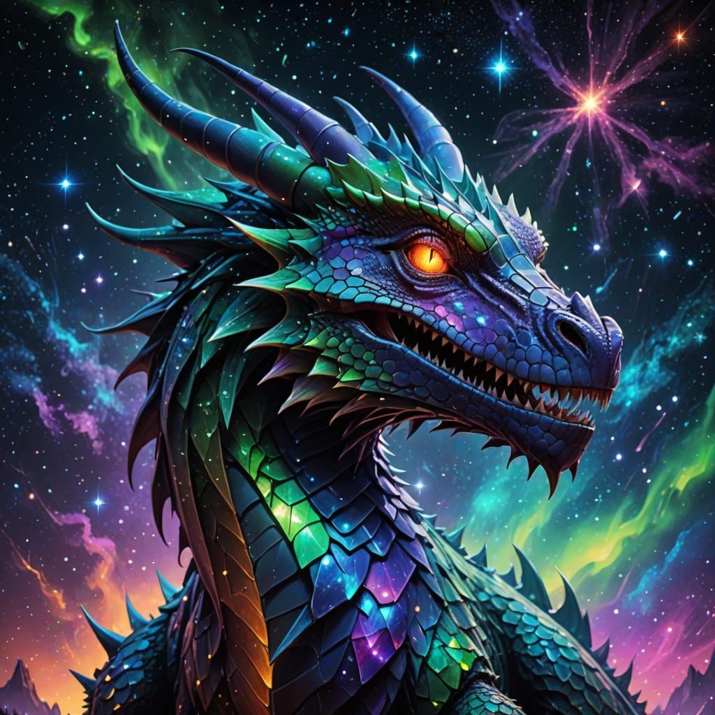 Cosmic Dragon in a Diamond of Stardust