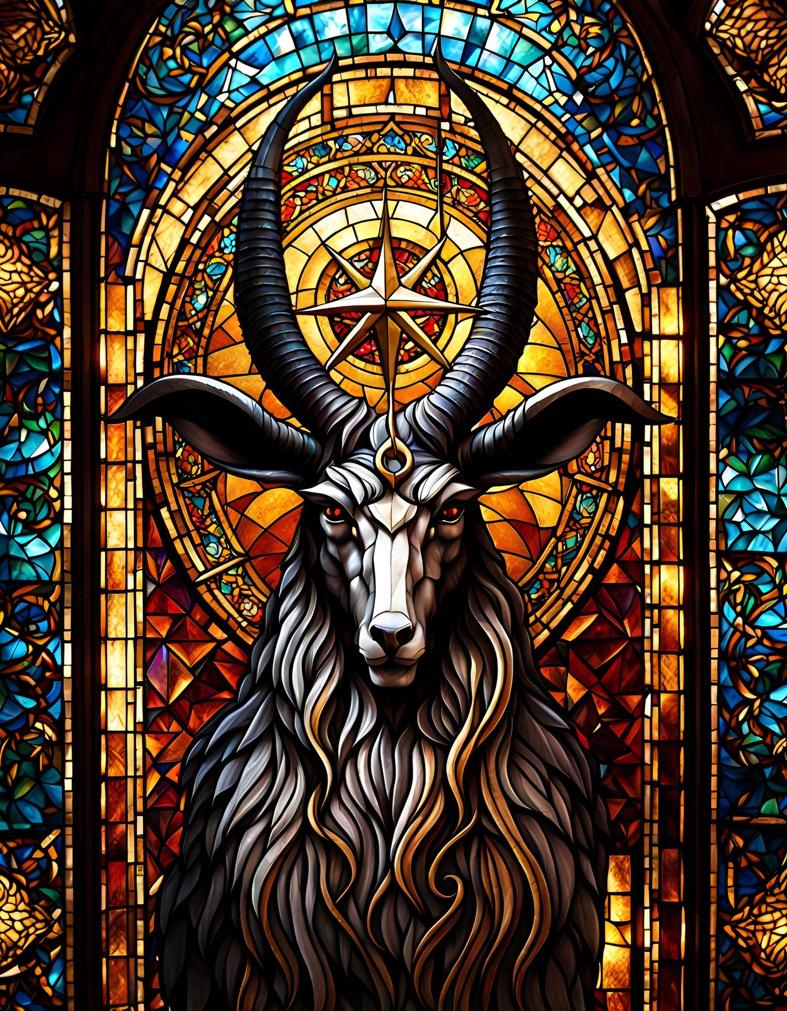 Stained Glass Baphomet