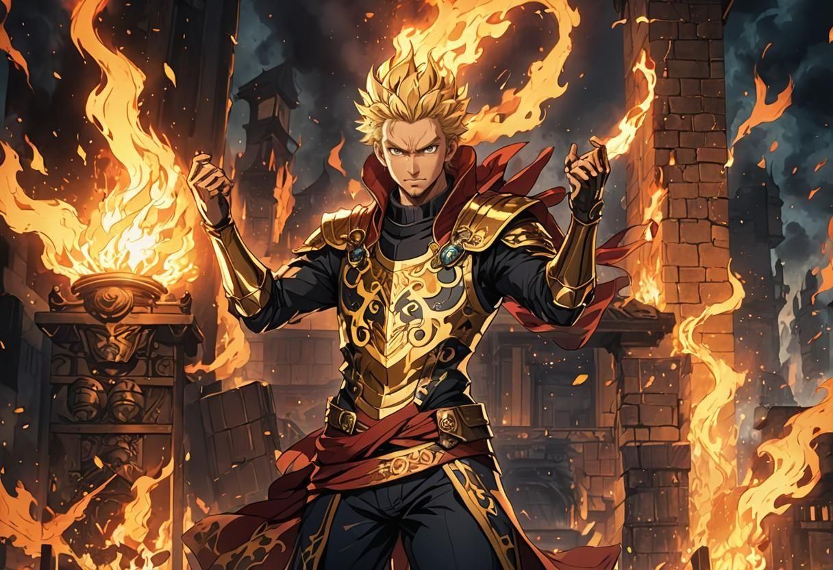 Anime Dragon Master with Elemental Power