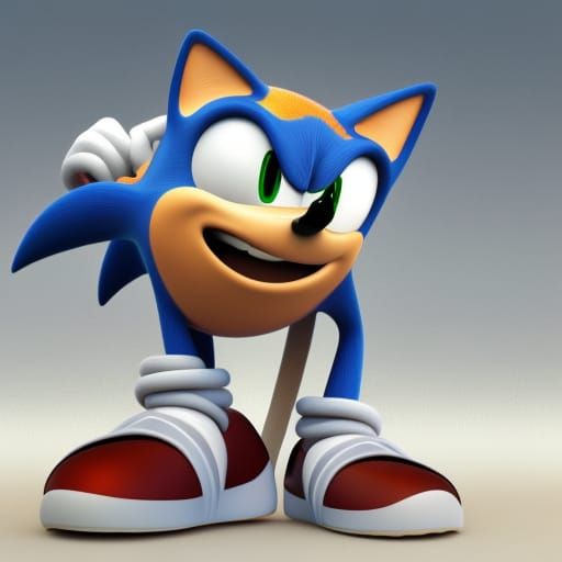 Sonic the Hedgehog in 3D Digital Art Style