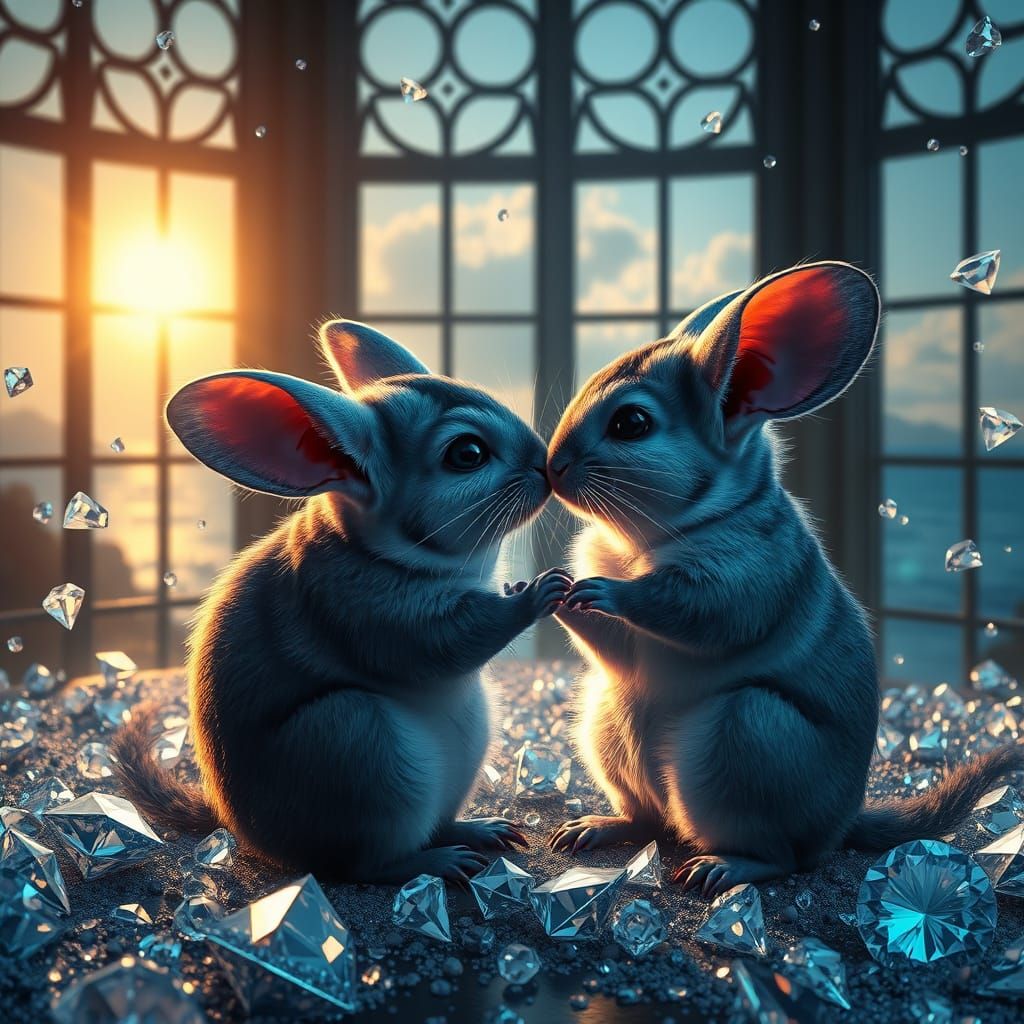 Chinchillas in Enchanted Diamond Realm