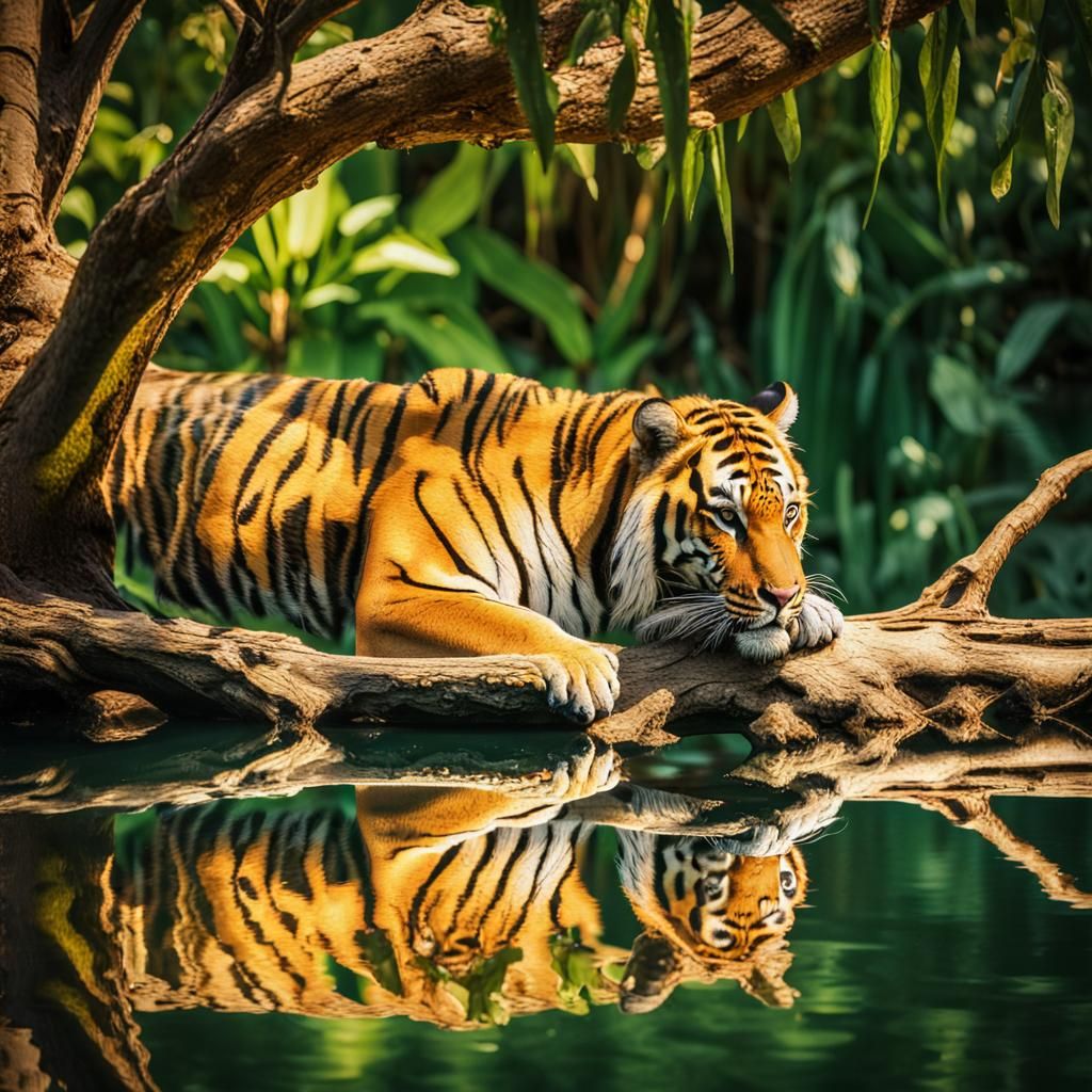 Tiger in Jungle: Hyperrealistic Wildlife Photography