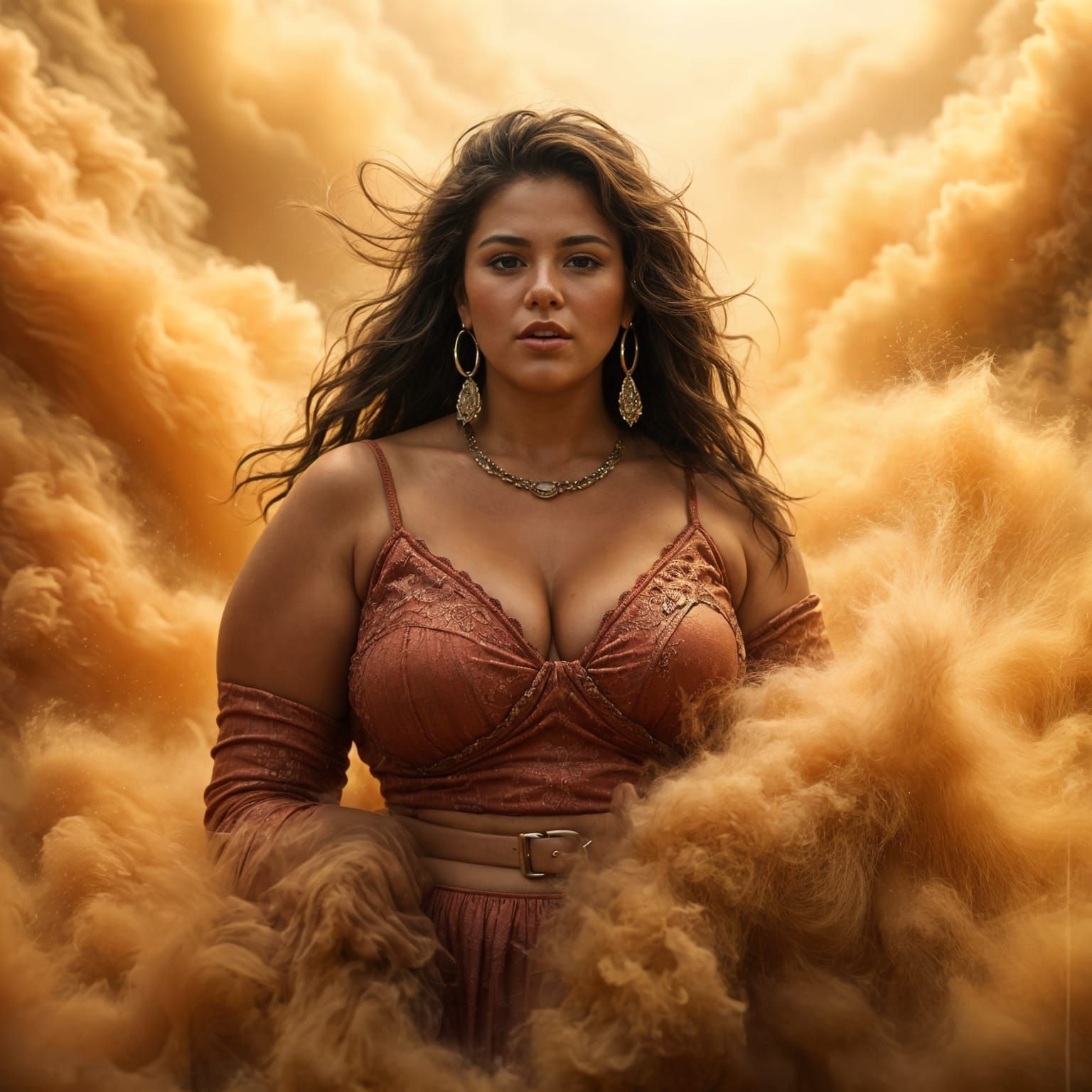 Vibrant Windswept Portrait in Hyperphotorealism