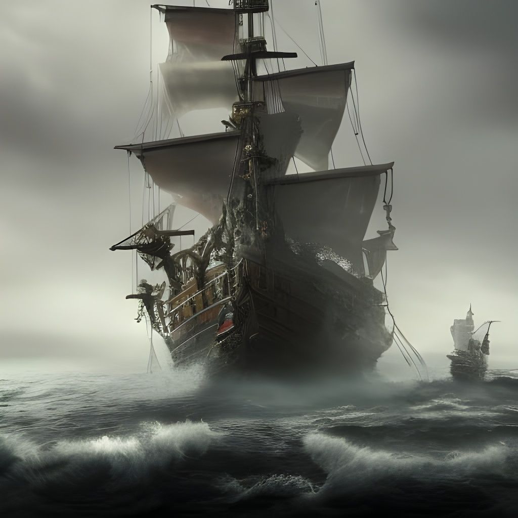 Epic Pirate Ship Emerges from Fog