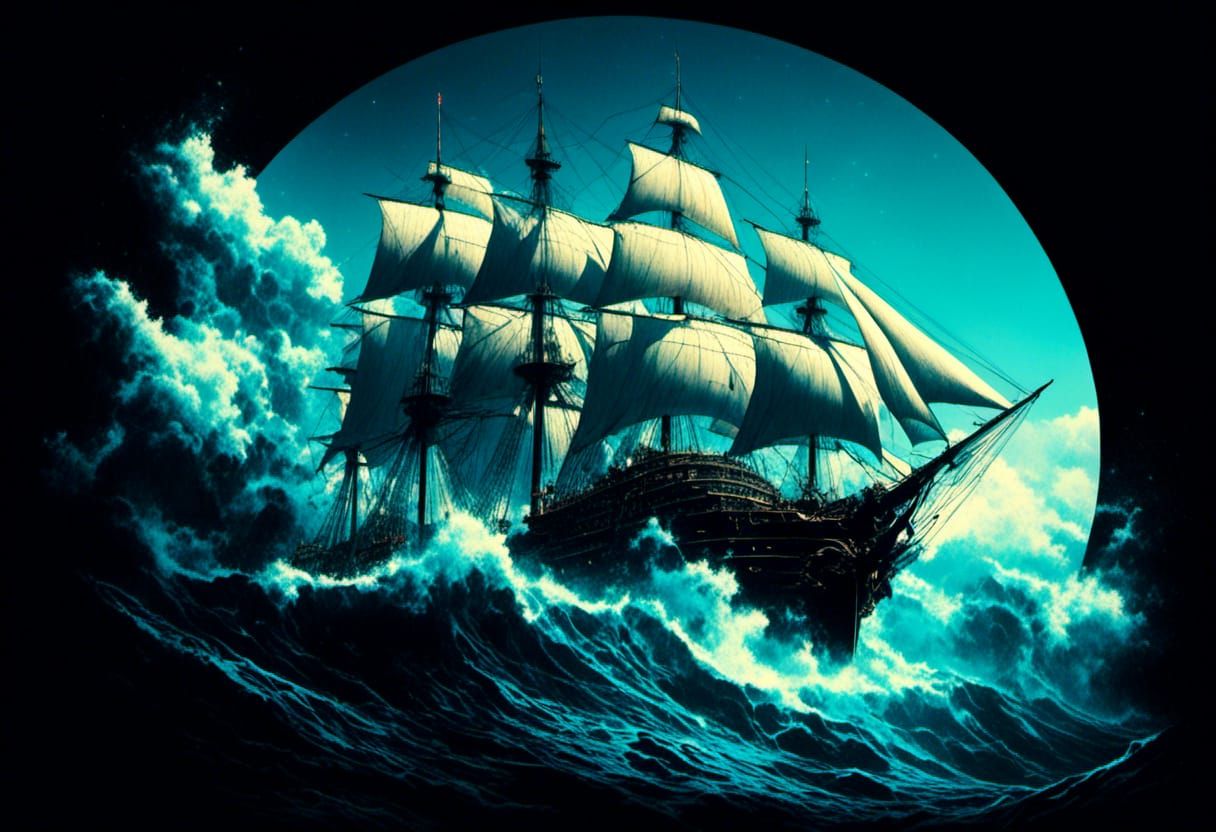 Galactic Double Exposure: Space Pirate Ship