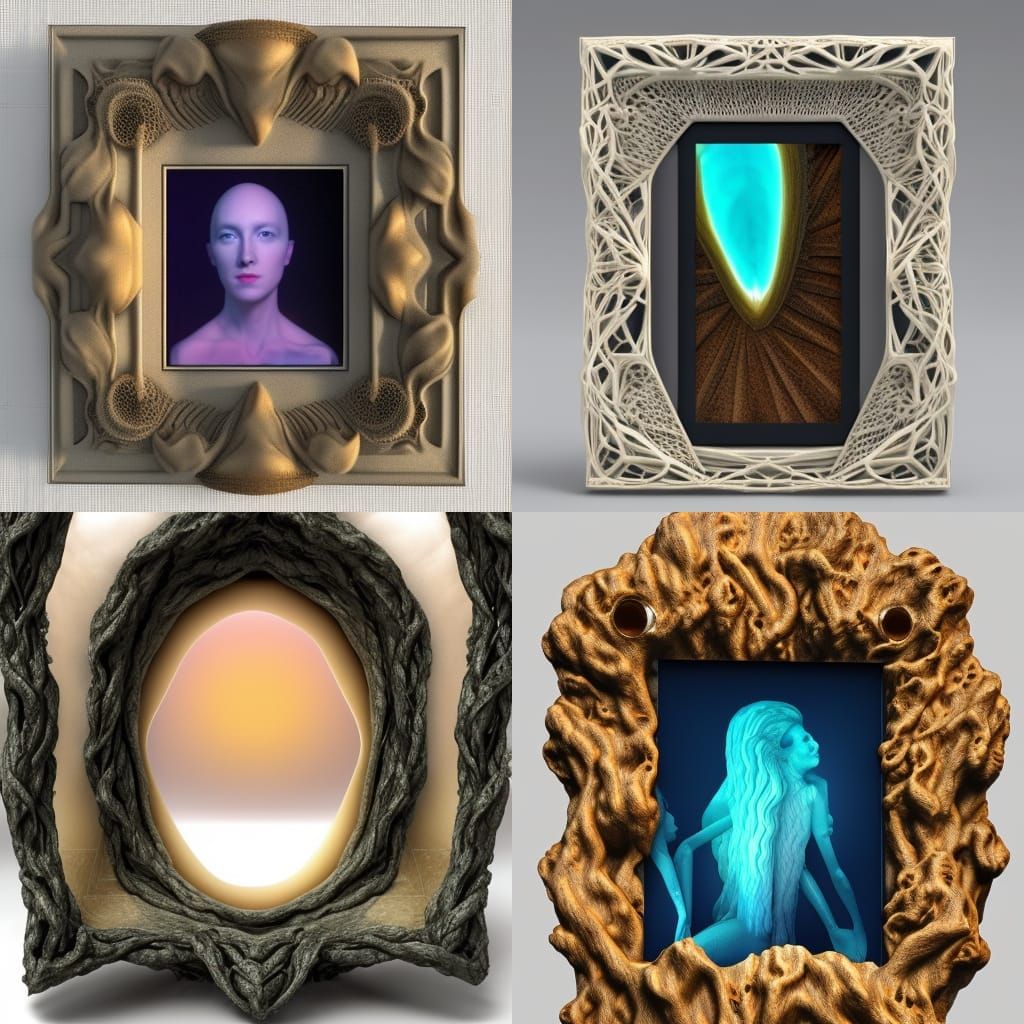 3D Printed Picture Frame with Harp Player