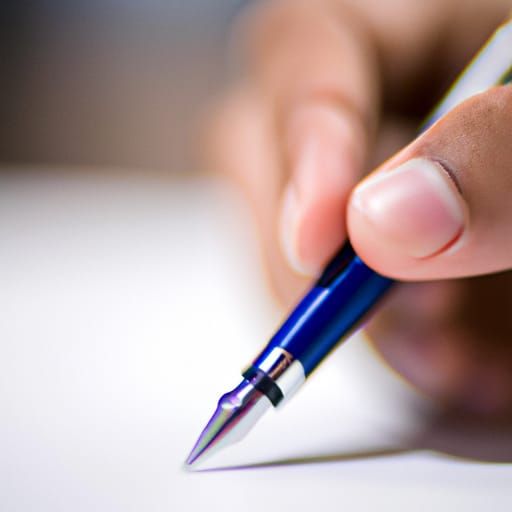 Hand Writing Close-Up with Pen on Paper