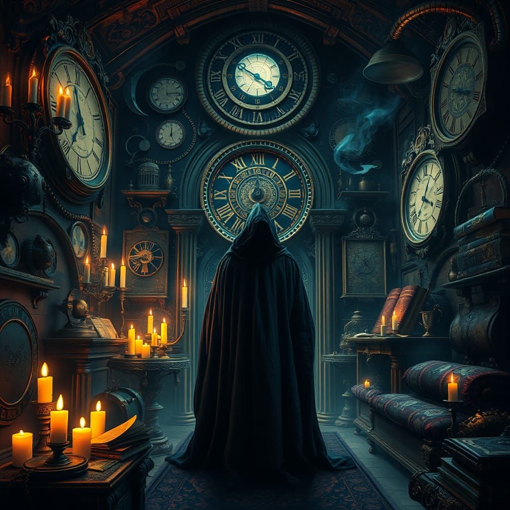 Clockwork Chamber: Dark Fantasy in Beksiński Style