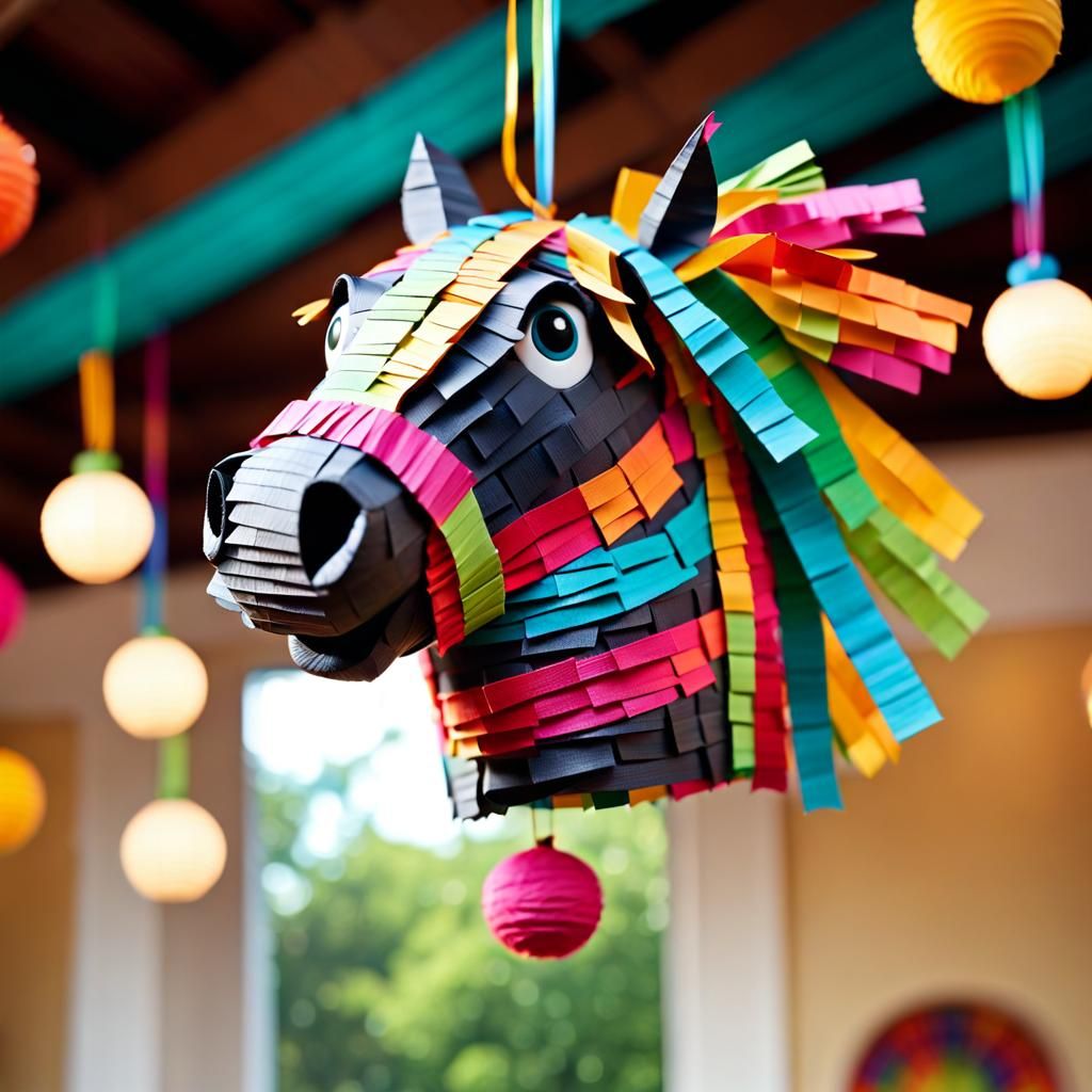 Cute Horse Piñata Vector Art for Fiesta