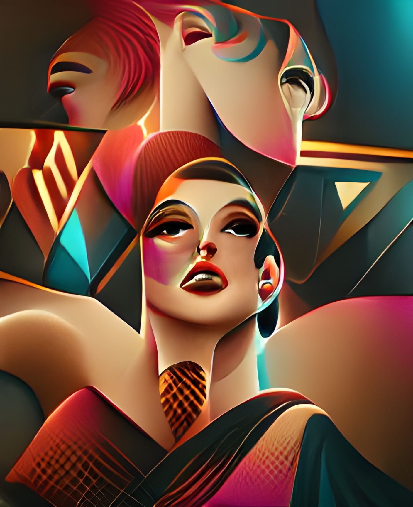 Art Deco Drag Queen Geometric Poster Art