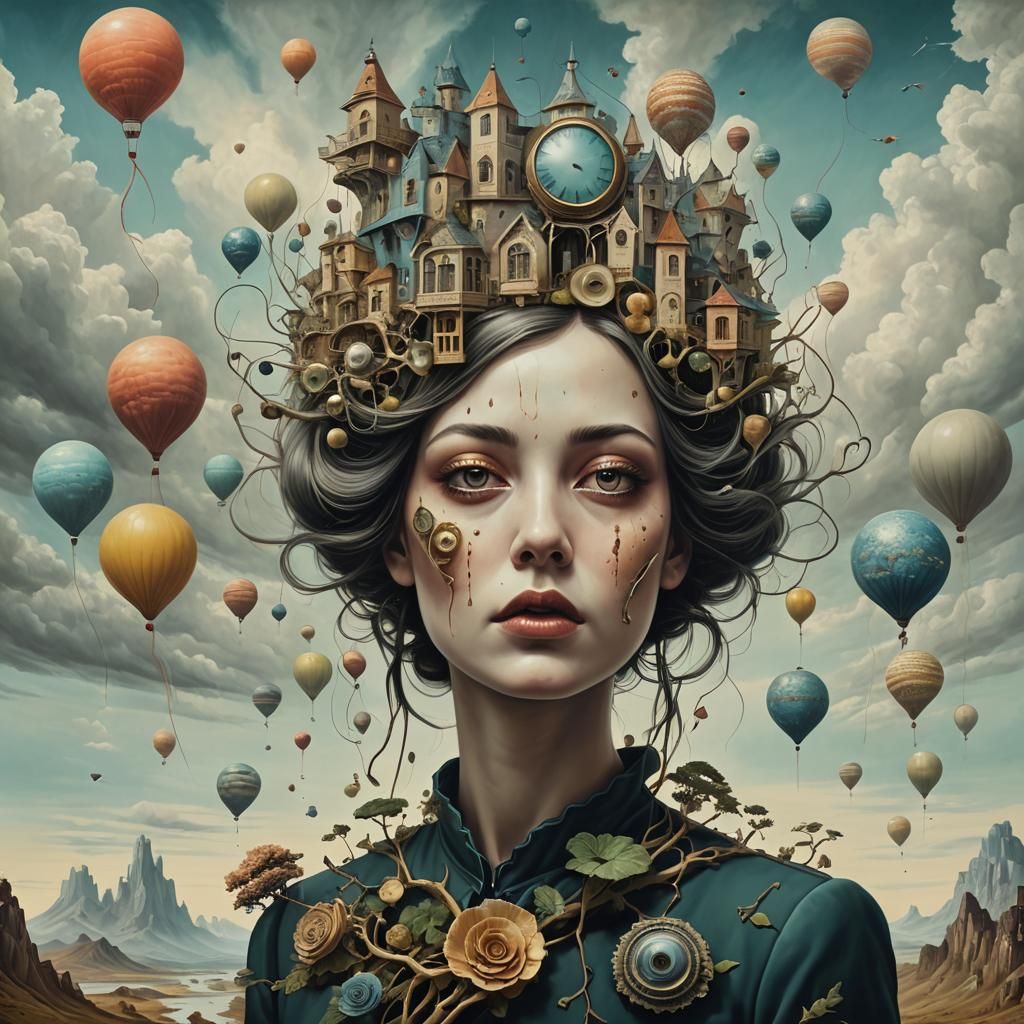 Intriguing Surrealist Illusion in Digital Art Style