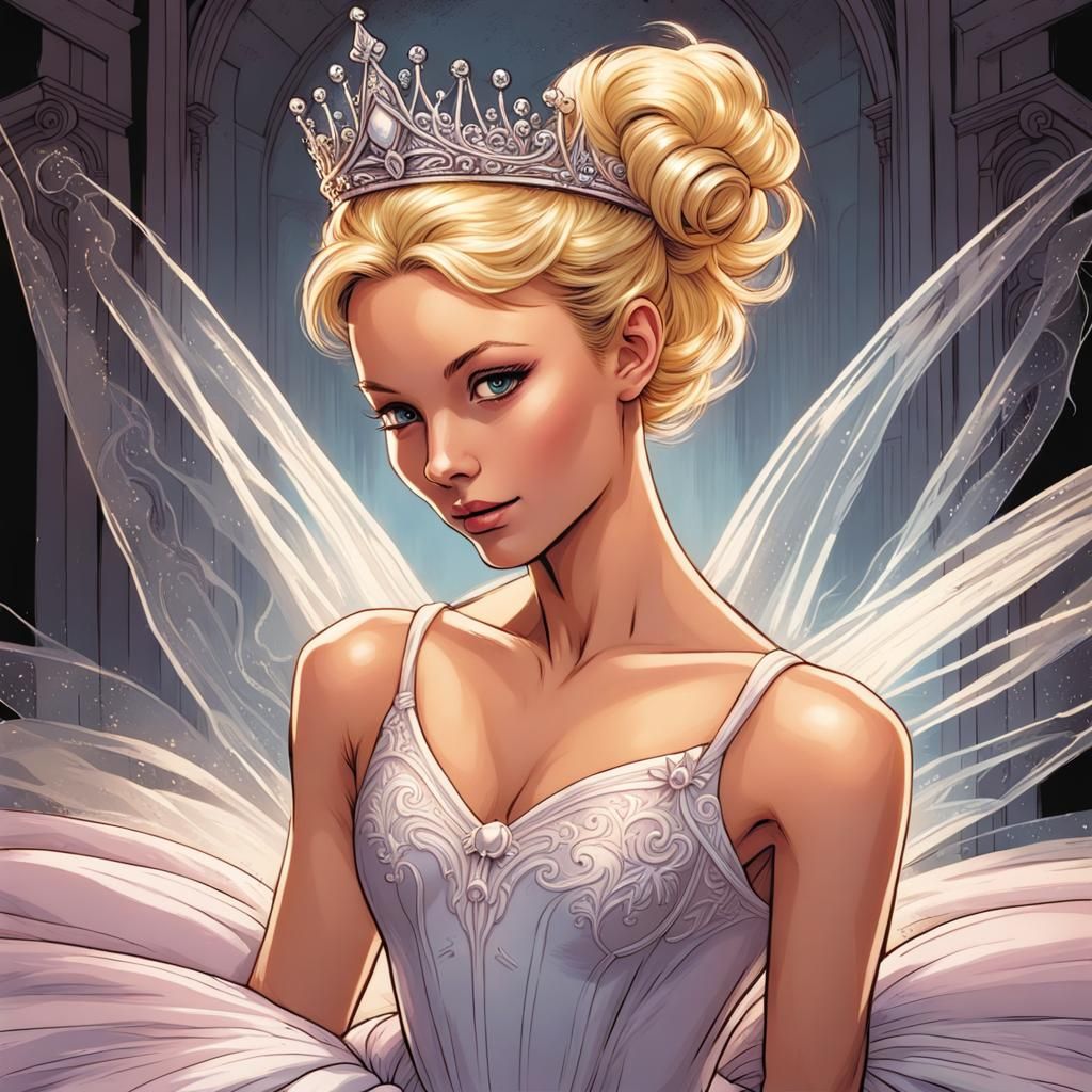 Prima Ballerina in Comic Book Art Style