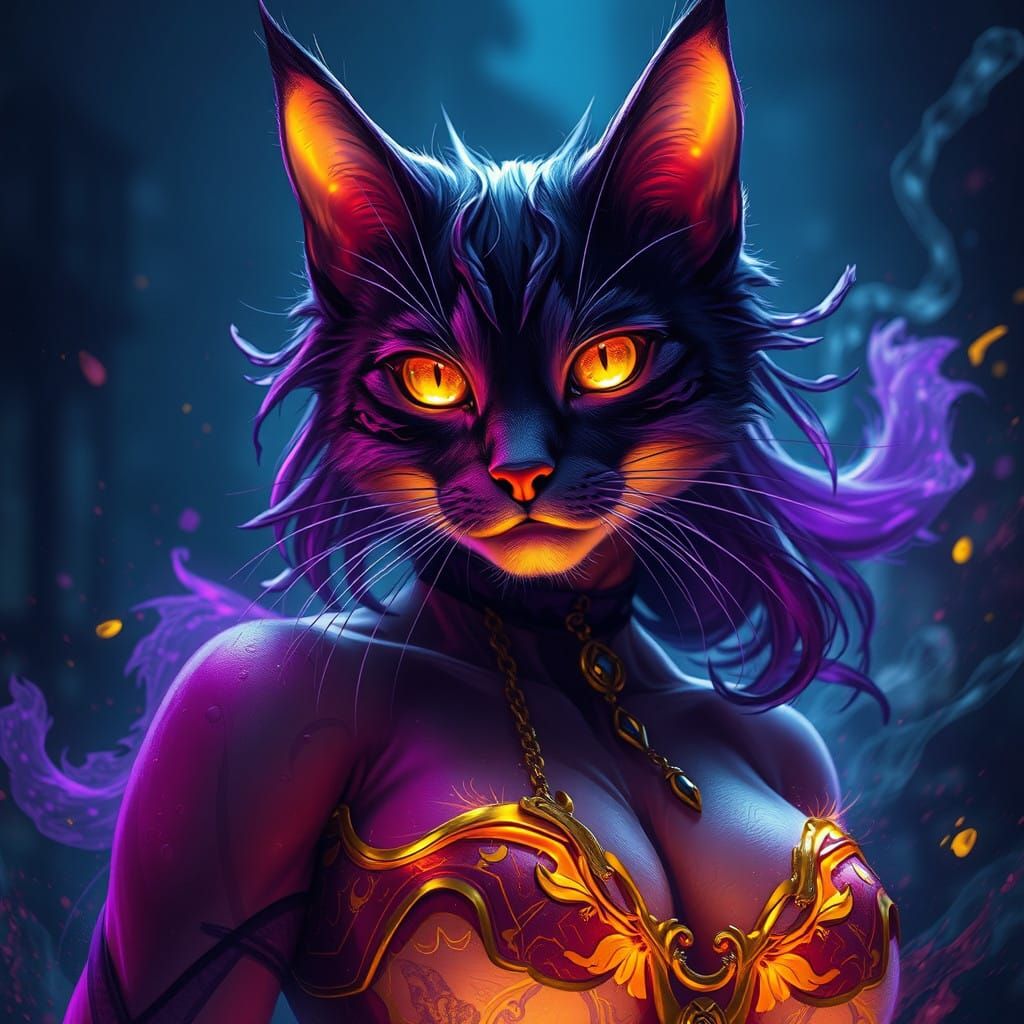 Dark Fantasy Cat Concept Art Masterpiece
