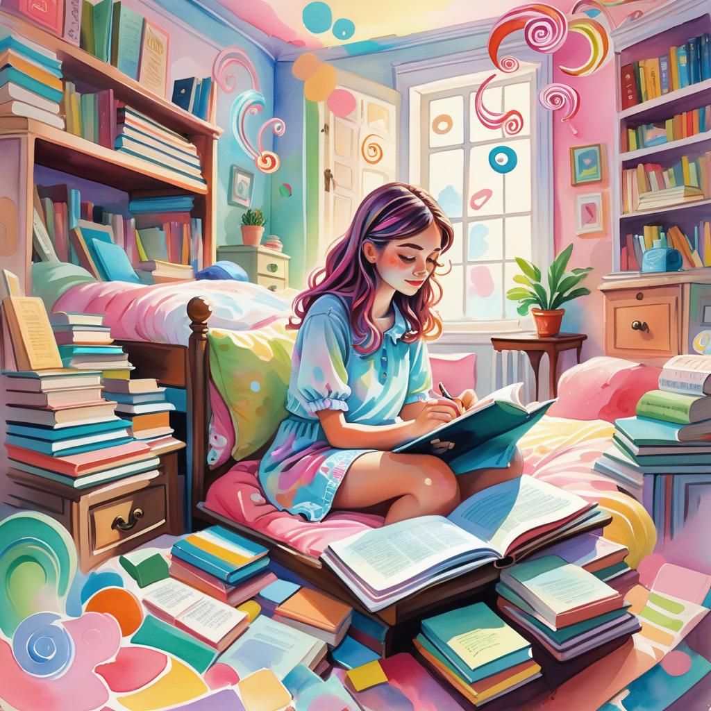 Candyland Inspired Gouache Illustration of Law Student