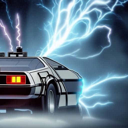 Back to the Future DeLorean Detailed Matte Painting