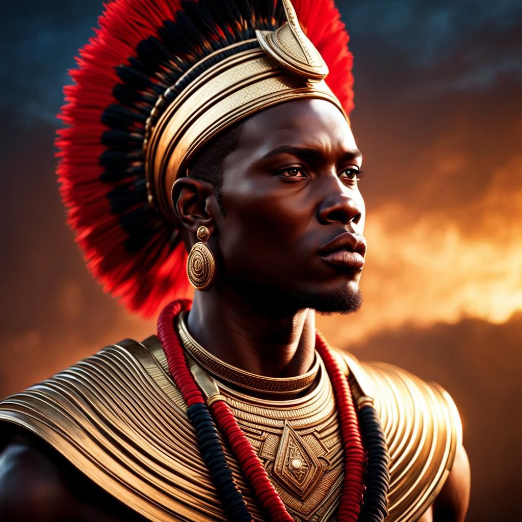 Majestic African Warrior Training: Photorealistic Render