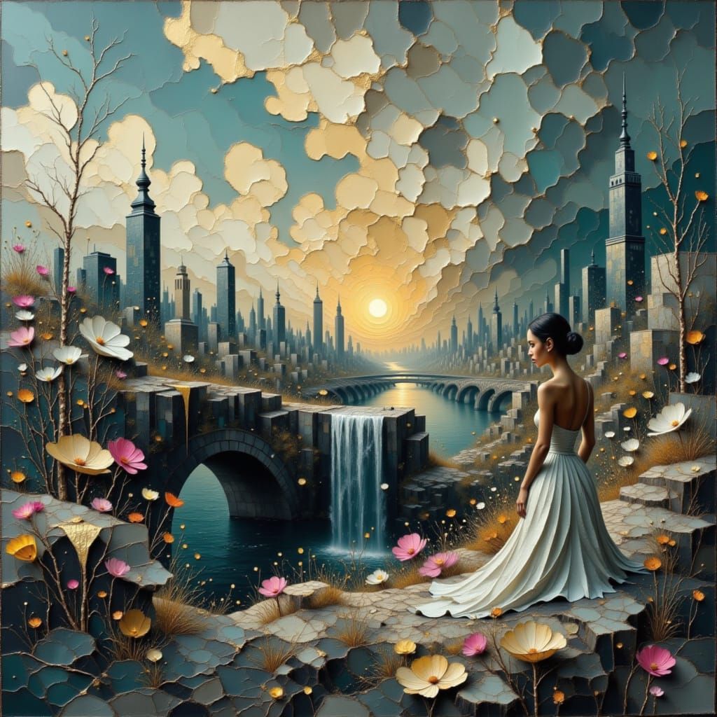 Abstract Geometric Composition in Architectural Style