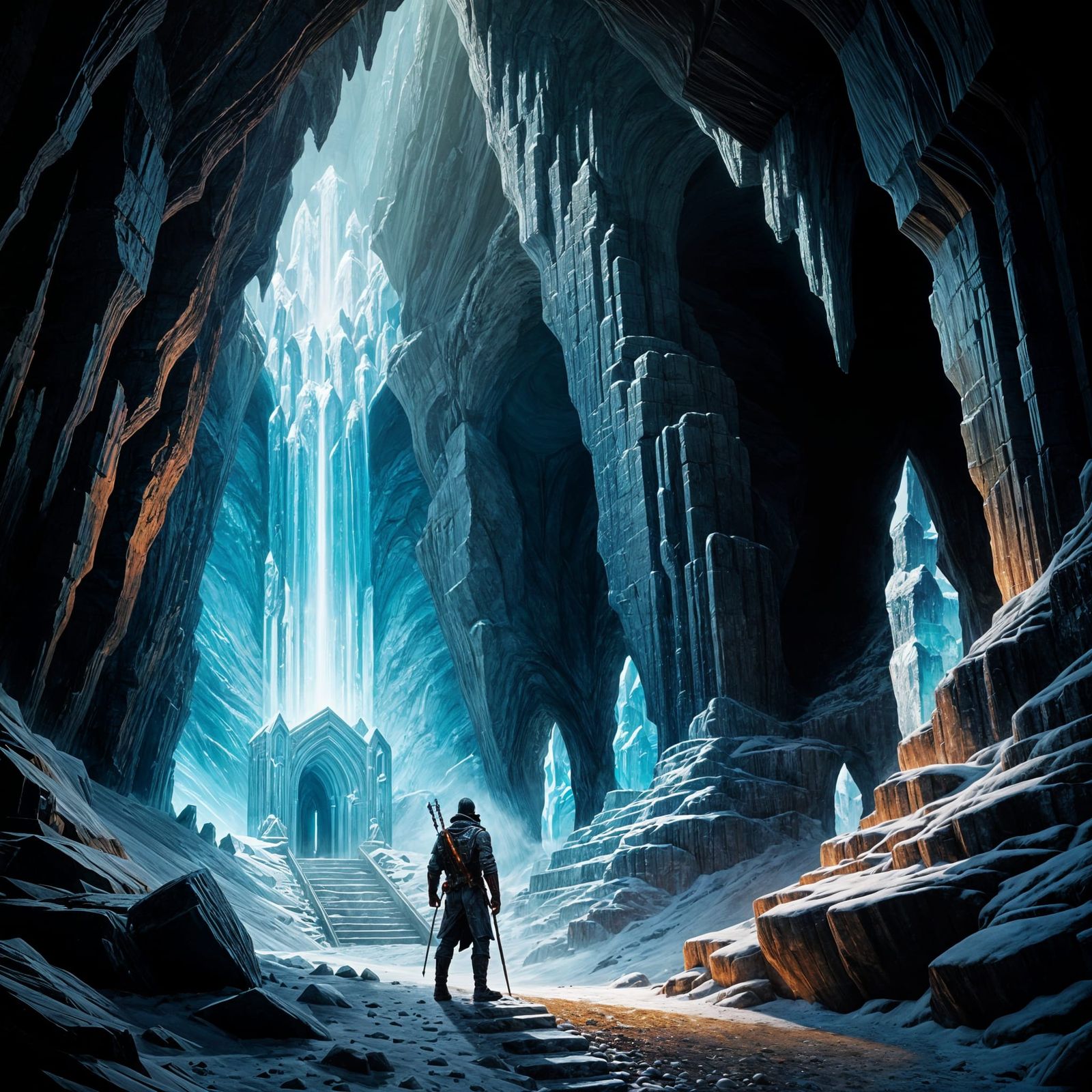 Crystalline Cavern Entrance in Dark Fantasy Style