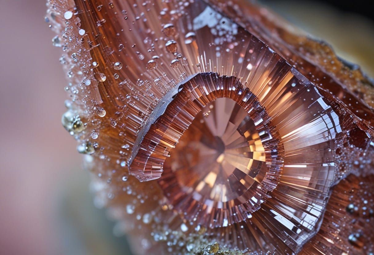Macro Photography of Peach-Colored Tourmaline Stone