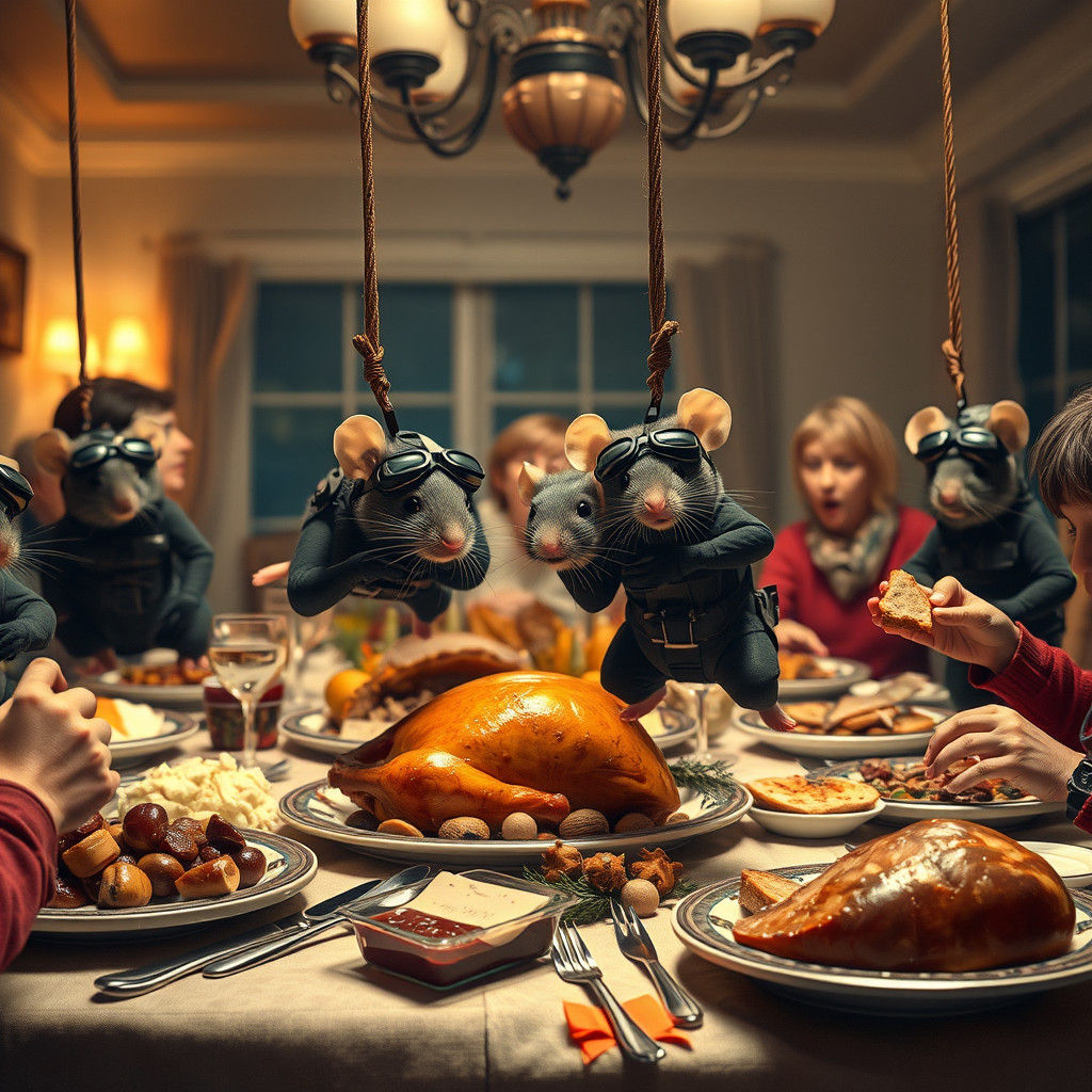 Spy Mice Steal Thanksgiving Dinner