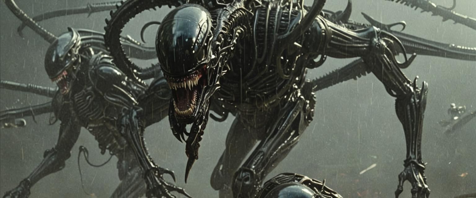 Alien Queen Attacks Marines in Giger-Inspired Biomechanical ...