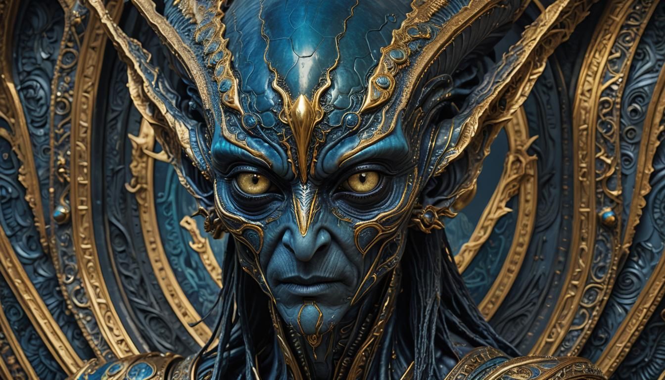 Alim Alien with Golden Triangular Irises