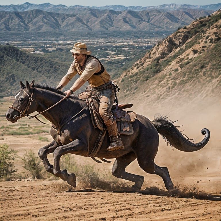 I'm gonna ride a sabertooth horse
Through the Hollywood hill...